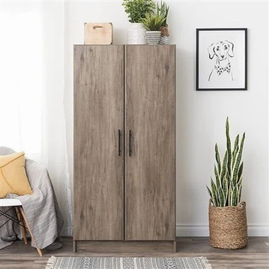 Omara za garderobo z visečo tirnico in policami